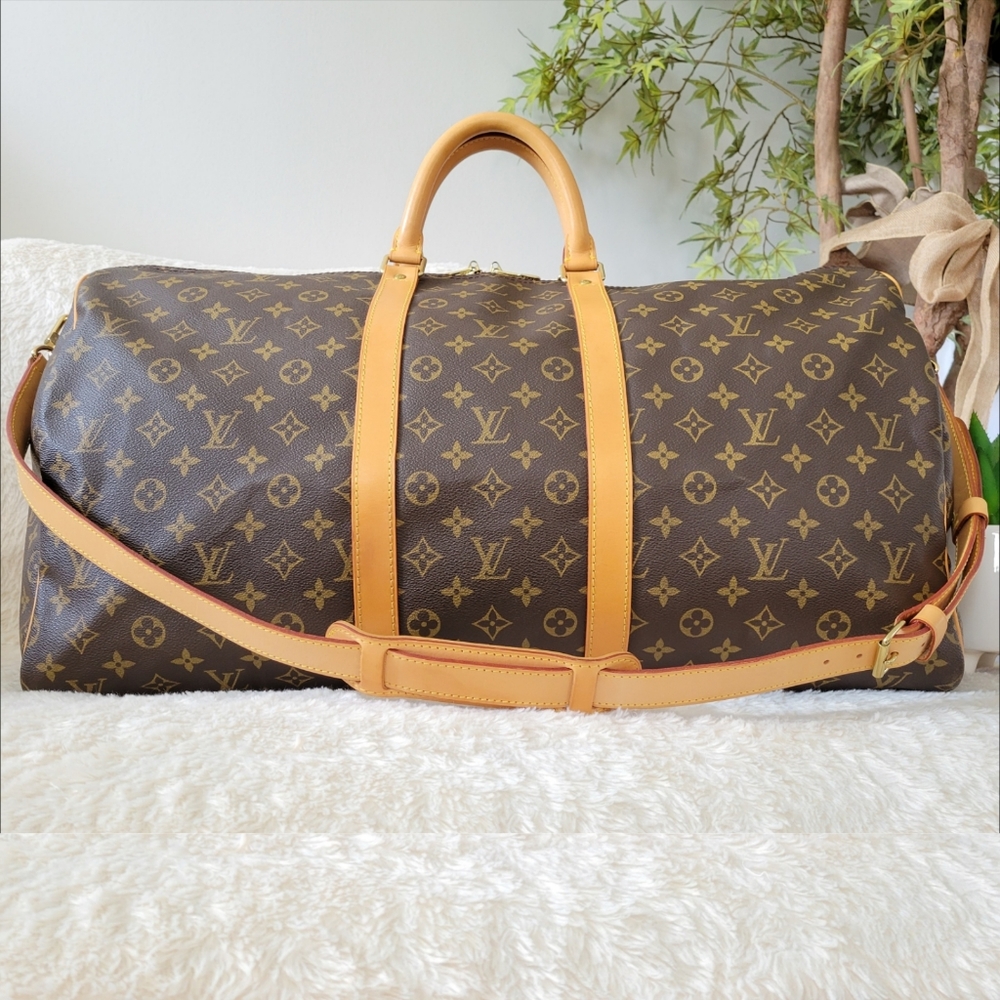BEAUTIFUL ❤Authentic LV Keepall 55 Bandouliere w/ Strap Travel Bag Monogram - Picture 1 of 16